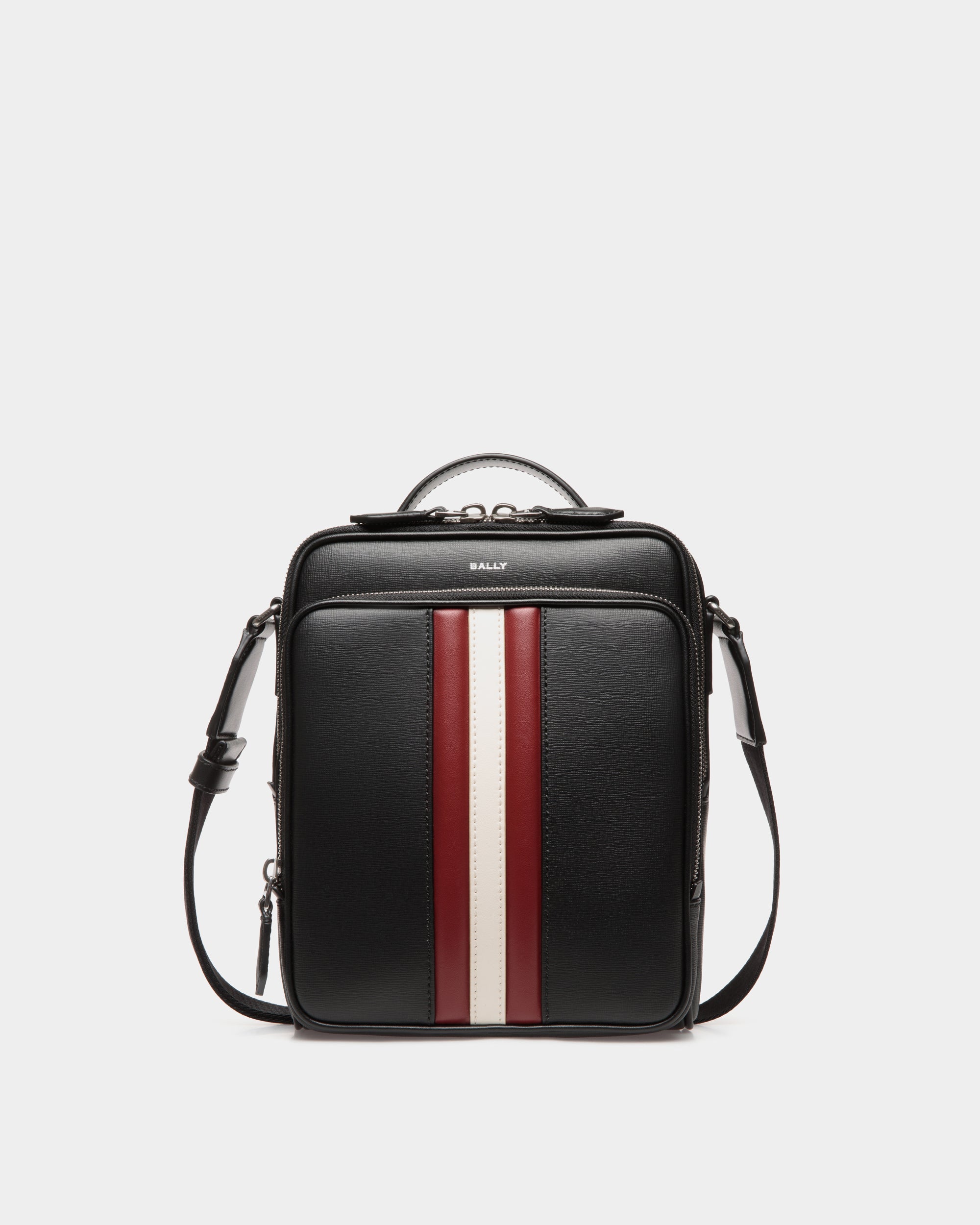 Mythos | Men's Crossbody Bag In Black Recycled Leather | Bally