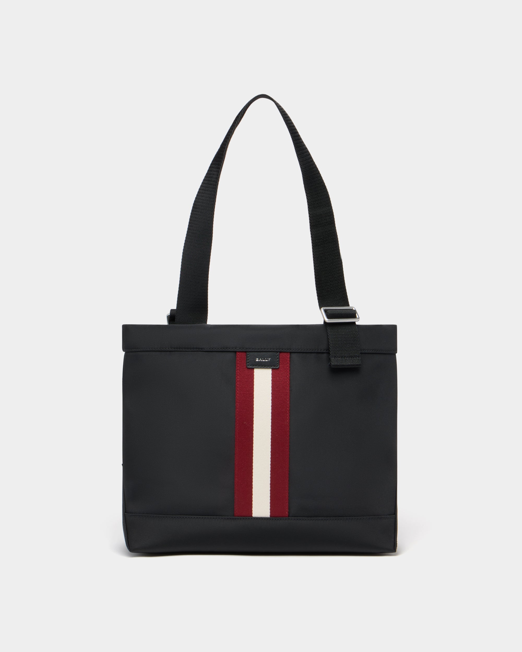 Code | Men's Tote Bag in Black Nylon | Bally – Bally Indonesia.