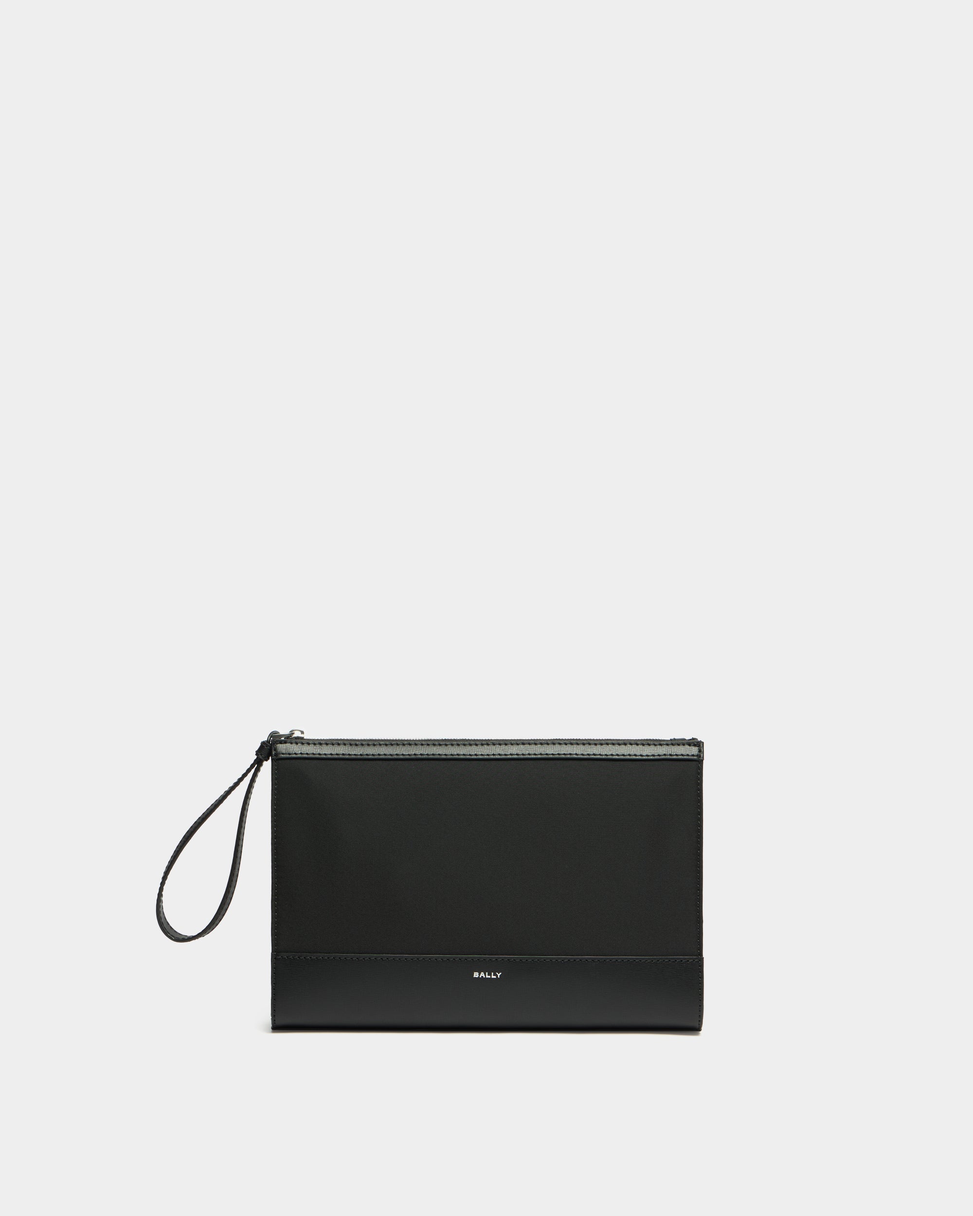 Vogel | Men's Clutch in Black Nylon and Recycled Leather | Bally