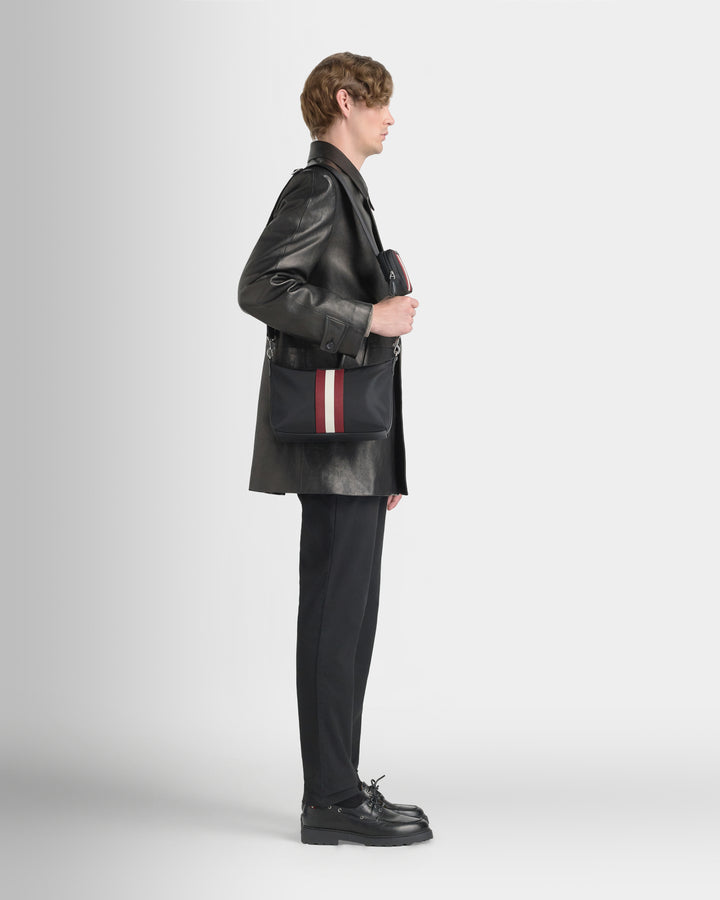 Code | Men's Crossbody Bag in Black Nylon | Bally – Bally Indonesia.