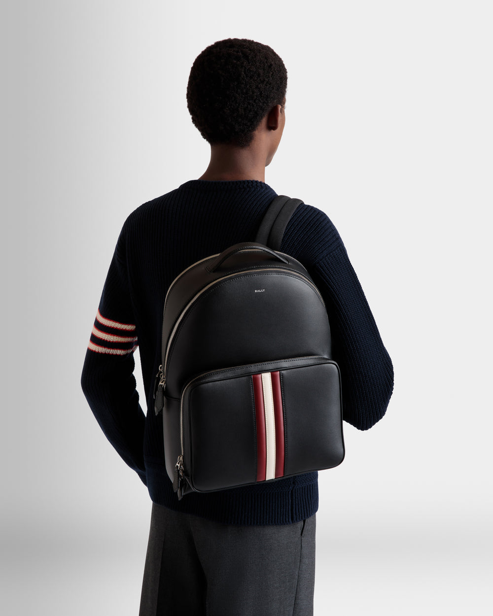 bally mens leather backpack Men's Brown Ray in Chocolate Bally backpack in calf leather with allover logo print Bally Men's Logo-Print Leather Backpack,