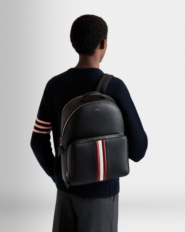 Mythos | Men's Backpack In Black Recycled Leather | Bally