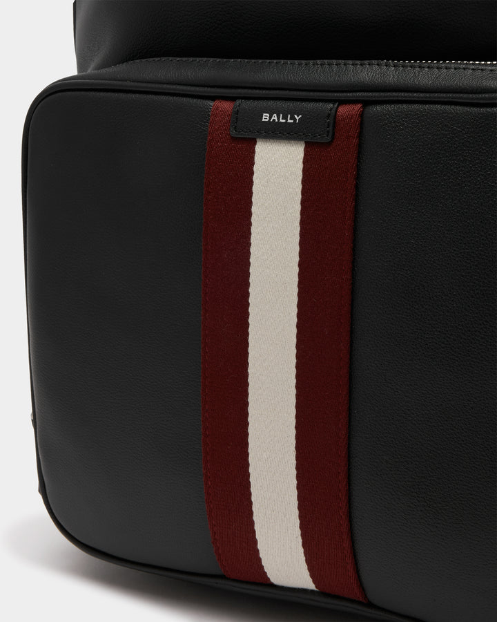 Code | Men's Backpack in Black Leather | Bally – Bally Indonesia.
