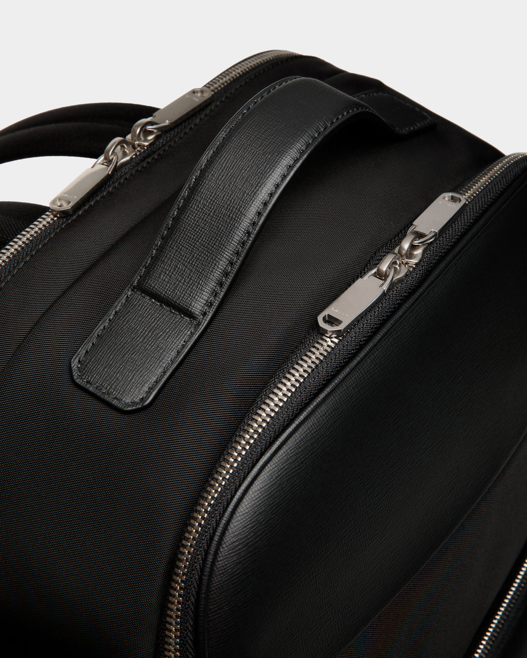 Vogel | Men's Backpack In Black Nylon And Recycled Leather | Bally