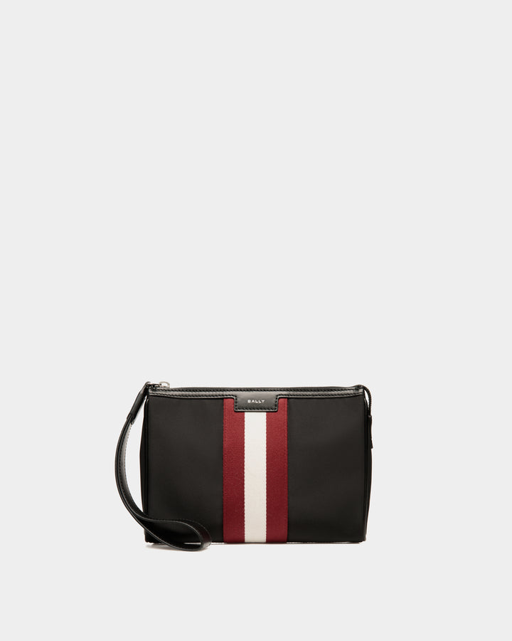 Code | Men's Pouch In Black Nylon | Bally – Bally Indonesia.