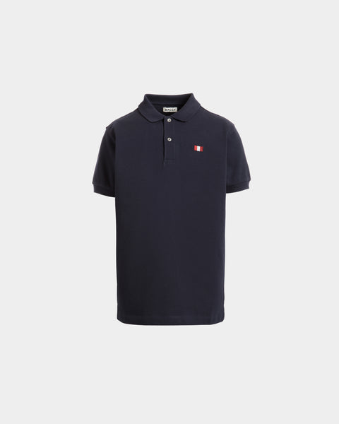 BALLY｜SHORT-SLEEVED PIQUE/COLLAR (MJE09BCO228-U590) Bally Men's Cotton Pique Polo Shirt with B Logo | Neiman Marcus