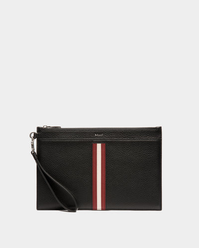 Ribbon Pochette In Black Grained Leather-6307340-(1)-Bally Indonesia.