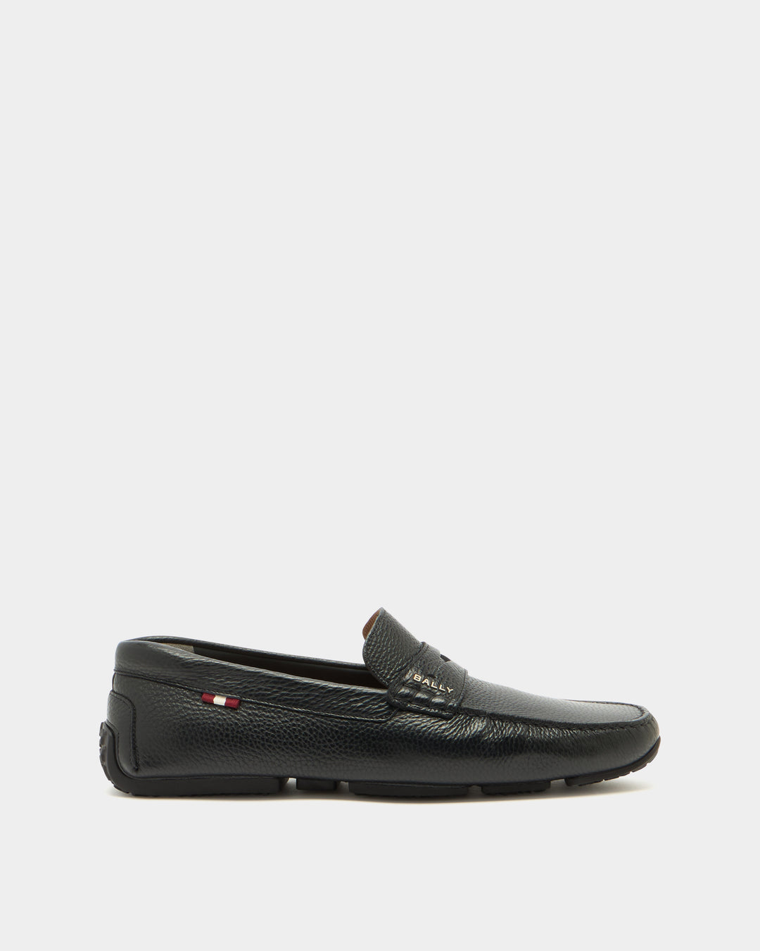 BALLY ブラック モカシン Pilot | Men's Driver in Black Grained Leather | Bally – Bally