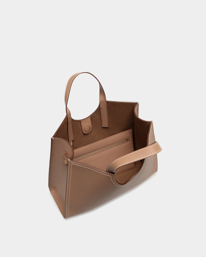 Easy Bally | Women's Tote Bag in Praline Beige Leather