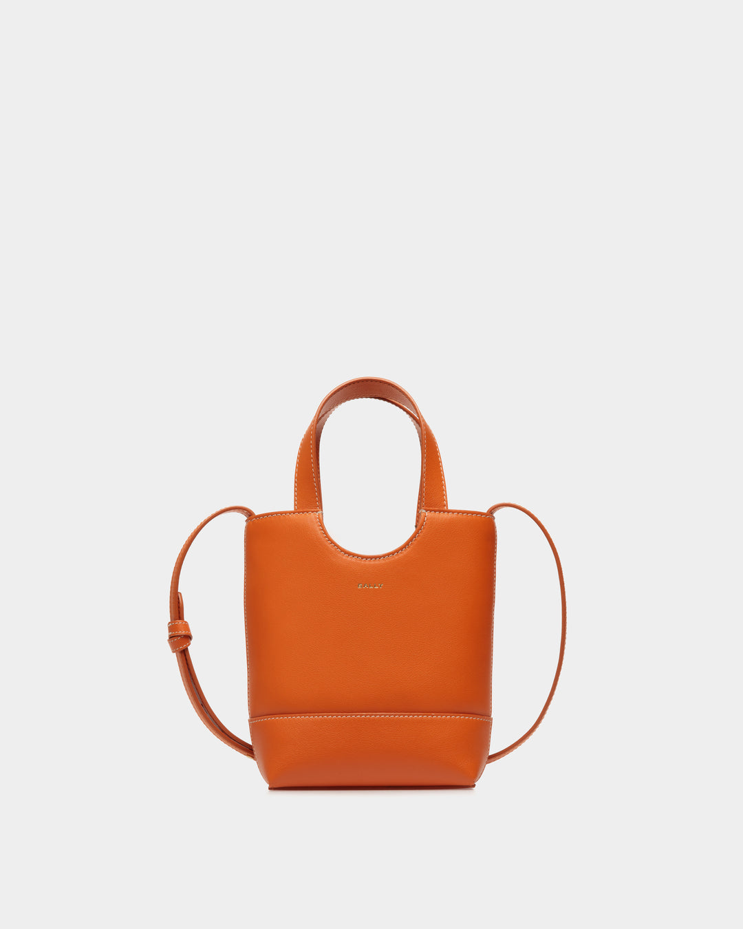 Easy Bally | Women's Small Tote Bag in Koi Orange Leather