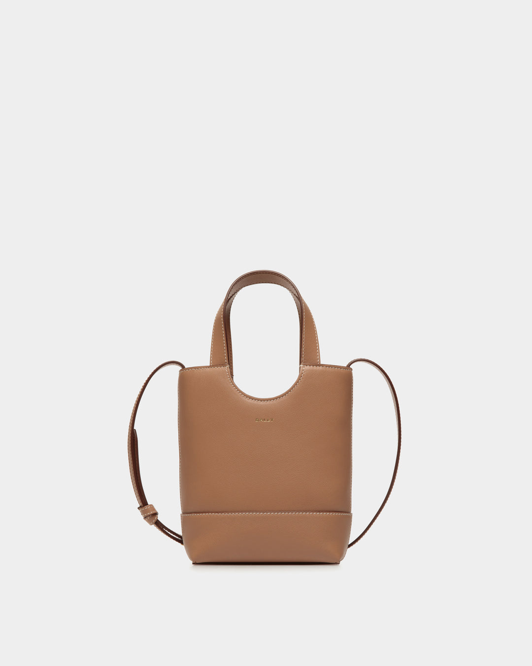 Easy Bally | Women's Small Tote Bag in Praline Beige Leather