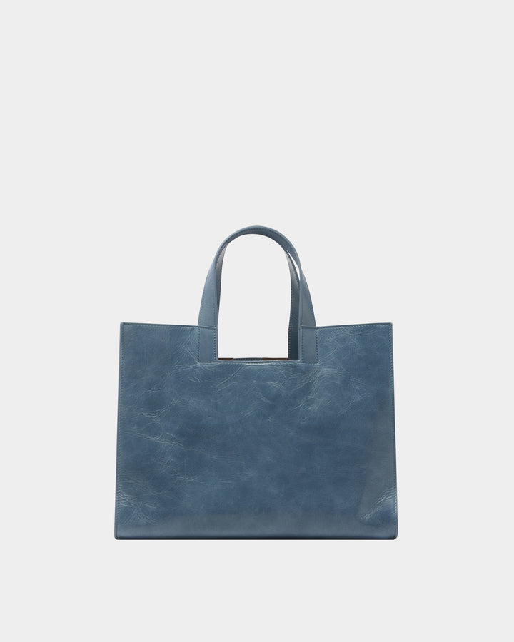 Easy Bally | Women's Tote Bag in Light Blue Leather | Bally