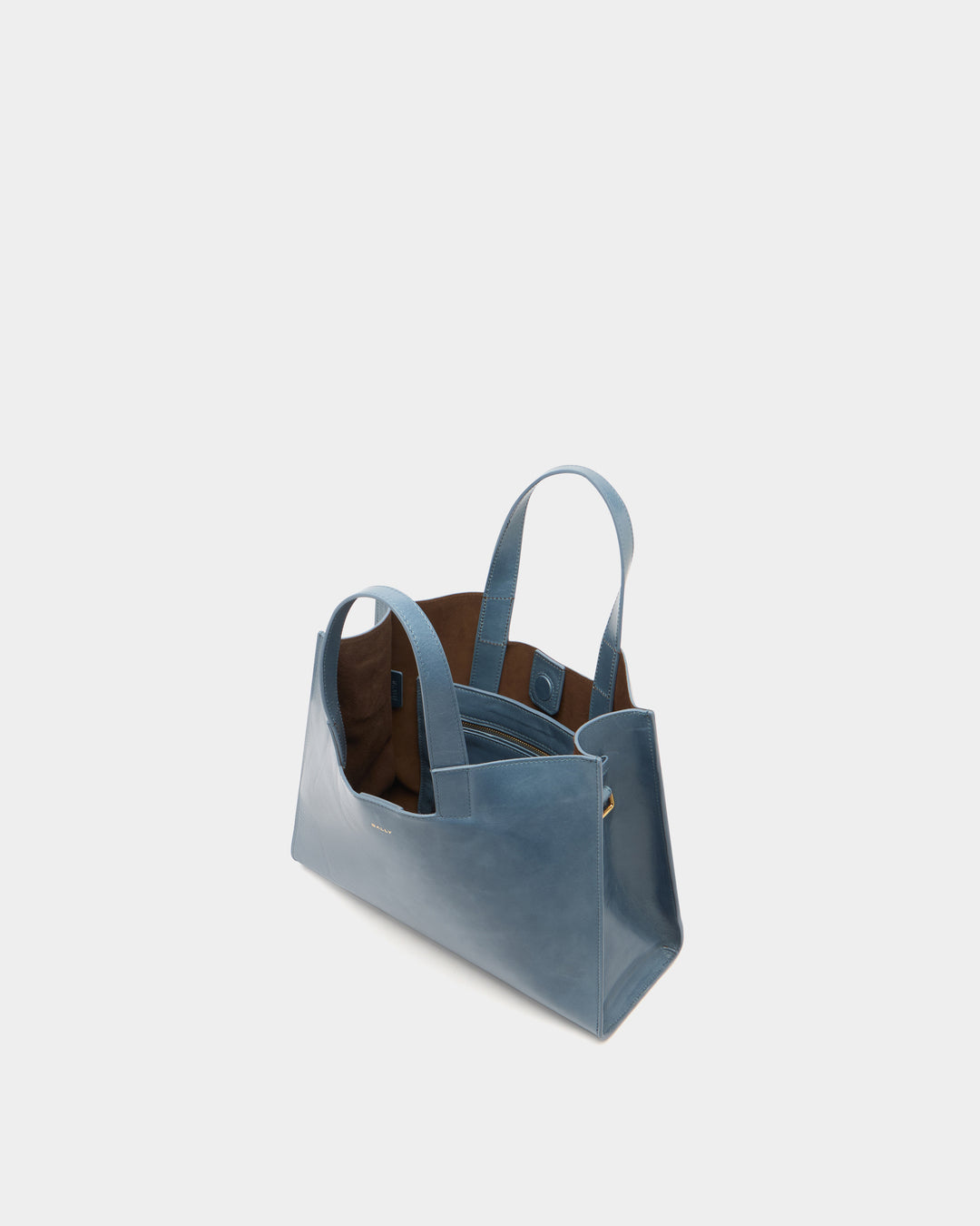 Easy Bally | Women's Tote Bag in Light Blue Leather | Bally