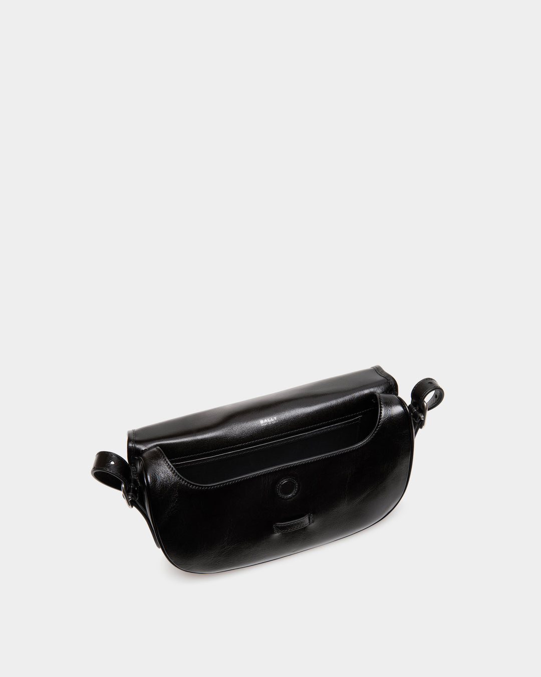 トートバッグ Bally Beckett Beltcross Handbag In Black Leather BALLY Beckett Flat mini glossed-leather tote | NET-A-PORTER